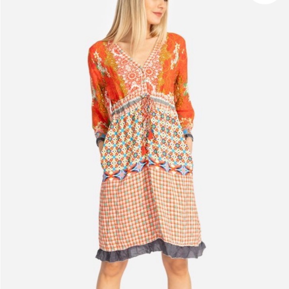 NWT JOHNNY WAS Rayne Floral Boho Dress Size Small